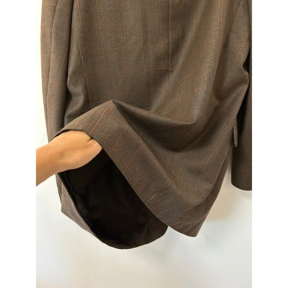 Ted Baker London Nordstrom Mens 46XL Brown Glen Plaid 3 Button Blazer Jacket